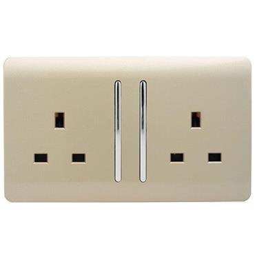 Trendi 2G 13A Switched Socket Gold
