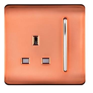 Power Master 1G 13A Switched Socket Copper