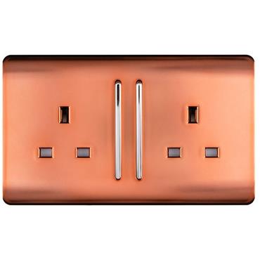 Trendi 2G 13A Switched Socket Copper