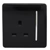Trendi 1G Switched  Socket Black 13A