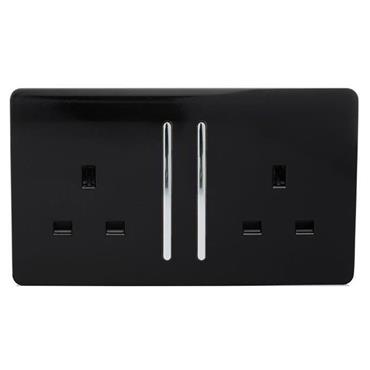 Trendi 2G Switched Socket Black 13A