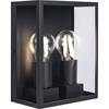 Luceco Ext Twin Glass Wall Lantern Black 80W