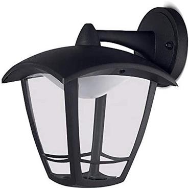 Coach Lantern 4 Panel Top Arm Black 8W