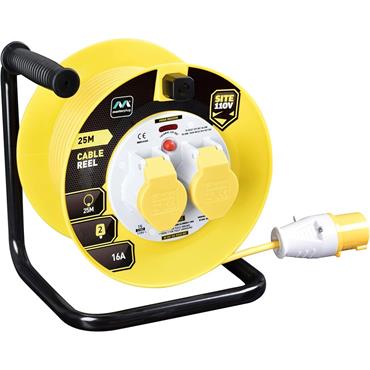 Luceco 2 Socket Cable Reel 110V 16A 25m