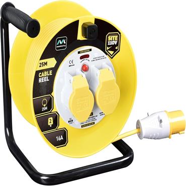 Luceco 2 Socket Cable Reel 110V 16A 25m