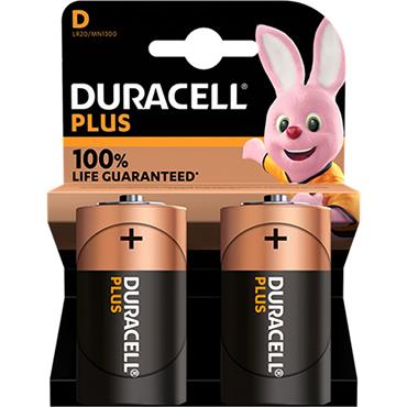Duracell Plus D Battery 2 Pack
