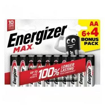 Energizer Max Long Lasting AA Battery 6+4Pack