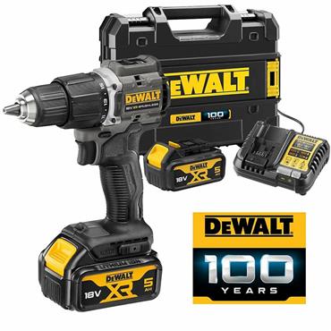 Dewdcd100P2 100 Year Black Combi Drill 2X5Ah