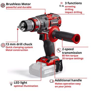 Einhell TP-CD18/80 Cordless Drill Kit in Case