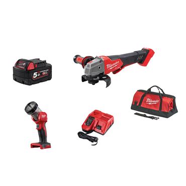 Milwaukee MILM18GRKIT Grinder Bag Kit with 1x5Ah Battery