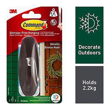 COMMAND METALIC BRONZE HOOK 3M17083BZ-AWES