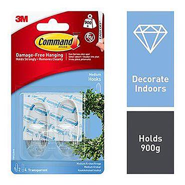 Command Medium Oval Hooks Clear 3M17091CLR