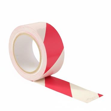 HAZARD WARNING TAPE RED/WHITE 50 MM X 33 MTR