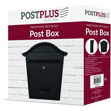 Post Zone Classic Black Post Box