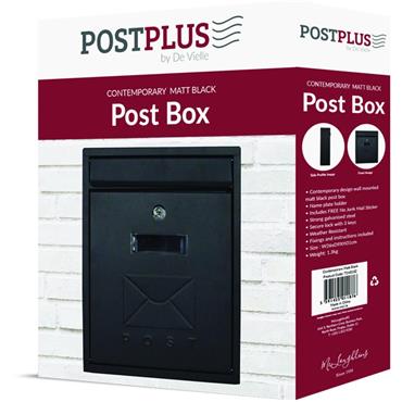 Post Zone Contemp Black Post Box