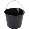 BUCKET 12LTR BLACK WITH METAL HANDLE