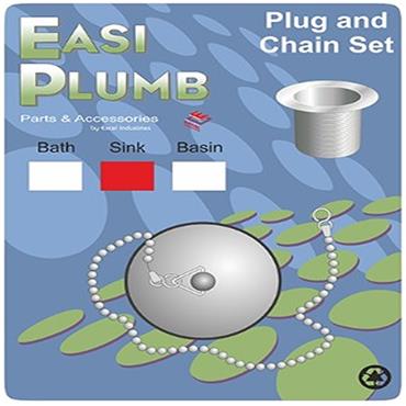 Easi Plumb Cp Sink Plug & Chain Set