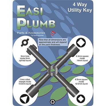 Easi Plumb Utility 4 Way Key