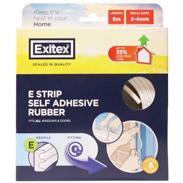 Exitex Draught Excluder E Strip White 5m