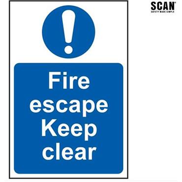 Scan Fire Escape Keep Clear 200 X 300mm
