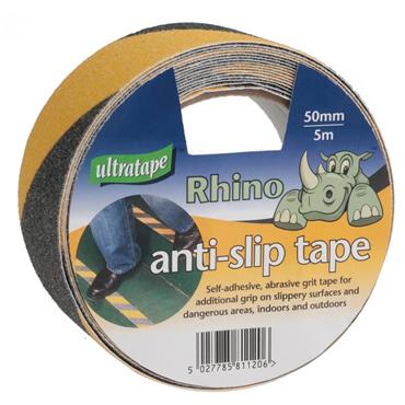 Rhino Anti-Slip Tape Black & Yellow 50mm X 5m