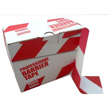 Barrier Tape Red & White 70mm X 50m