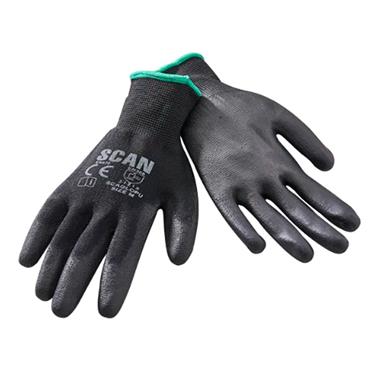 Scan Black Pu Gloves 5 Pack