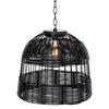 Solar Hanging Light Wicker Black