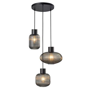 Skytech Rib Glass 3 Pendant Blk PF2023/3RSMK