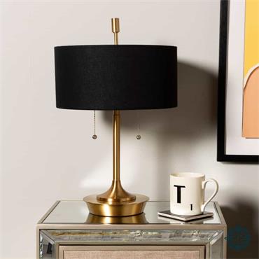 Tara Table Lamp Black/Gold 48cm