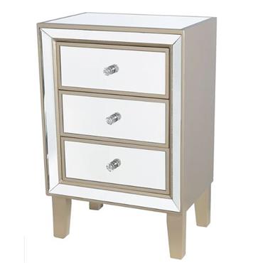 Tara Kendra Mirrored Locker 3 Drawer