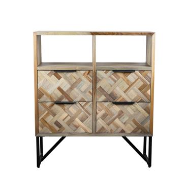Tara 4 Drawer 2 Shelf Cabinet Teak