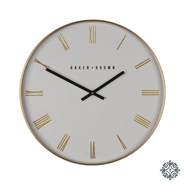 Tara Nouveau Clock White/Gold 50cm
