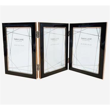 Tara Folding Photo Frame Black/Gold 4X6