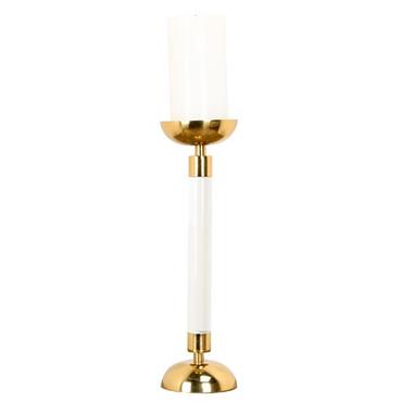 Tara Acrylic Pillar Candle Holder Gold 35cm