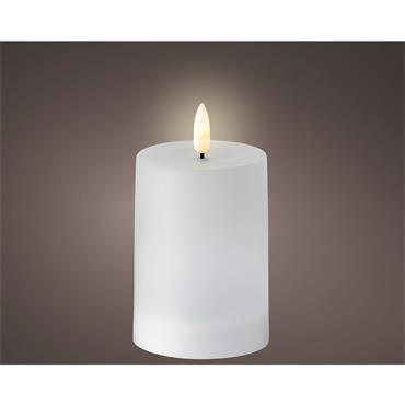 Solar Candle Plastic White 10cm