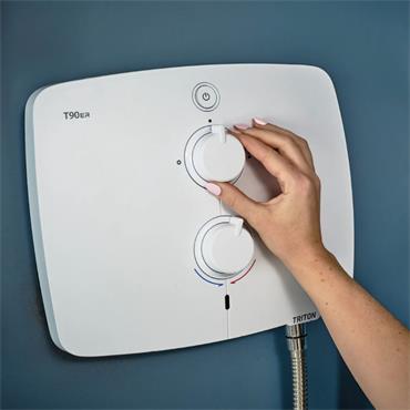 Triton T90ER Pumped Electric Shower White NEW