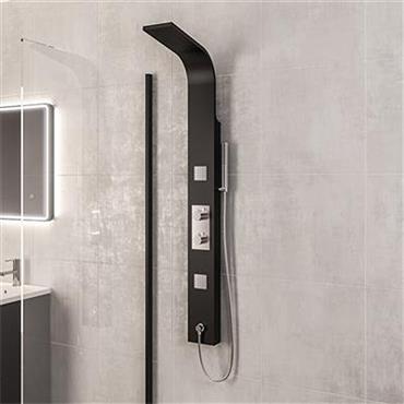 Ardour Shower Panel With Body Jets Black Squ
