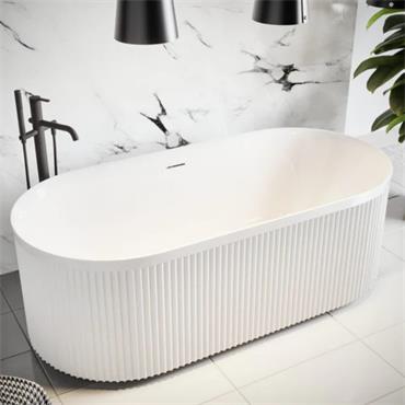 Avara Fluted 1500 Freestanding Bath White