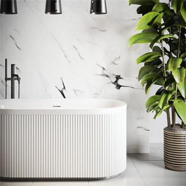 Avara Fluted 1500 Freestanding Bath White