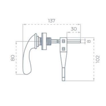 Cistern Lever Handle Kit Chrome Standard
