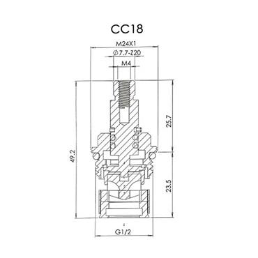 Fortune CC18 Quarter Turn Spindles Per Pair