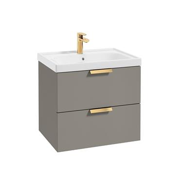 Stockholm Wall Hung 60 2 Draw Unit Khaki/Gold