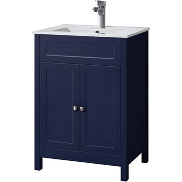 Turin 2 Door Unit Sapph Blue & Basin 60Cm