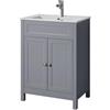 Turin 2 Door Unit Grey & Basin 60cm
