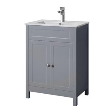 Turin 2 Door Unit Grey & Basin 60cm