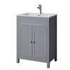 Turin 2 Door Unit Grey & Basin 60cm
