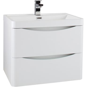 Aml Bali 60 Wall Hung Unit & Basin Ash White