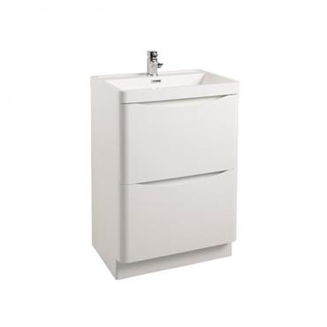 Balinese Floor Mount Unit & Basin White 60cm