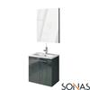 Paris 50cm Gloss Grey Wall Hung 2 Door Vanity Unit & Mirror